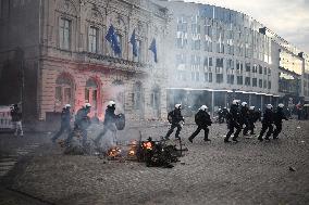 Farmers Protest Ahead Of EU Summit - Brussels
