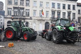 Farmers Protest Ahead Of EU Summit - Brussels