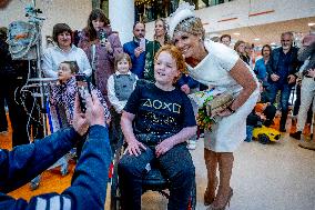 Queen Maxima Meets Children Before Signing Partnership - Utrecht