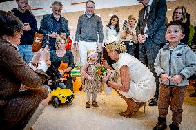 Queen Maxima Meets Children Before Signing Partnership - Utrecht