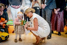 Queen Maxima Meets Children Before Signing Partnership - Utrecht