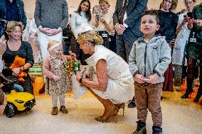 Queen Maxima Meets Children Before Signing Partnership - Utrecht