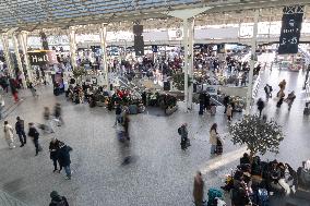 Illustration of the Gare de Lyon during the Christmas holiday departures - Paris AJ
