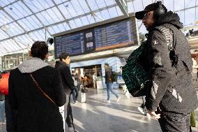 Illustration of the Gare de Lyon during the Christmas holiday departures - Paris AJ