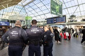 Illustration of the Gare de Lyon during the Christmas holiday departures - Paris AJ