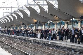 Illustration of the Gare de Lyon during the Christmas holiday departures - Paris AJ