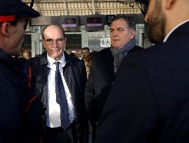 Visit of the Minister of Transport and the President of the SNCF at the Gare de Lyon - Paris