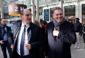 Visit of the Minister of Transport and the President of the SNCF at the Gare de Lyon - Paris