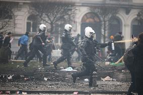 Farmers Protest Ahead Of EU Summit - Brussels