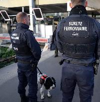 SNCF Illustration de la Police Ferroviaire a la Gare de Lyon