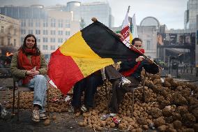Farmers Protest Ahead Of EU Summit - Brussels