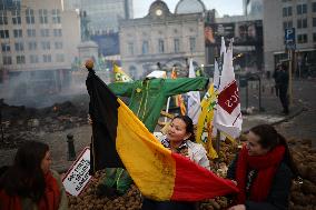 Farmers Protest Ahead Of EU Summit - Brussels