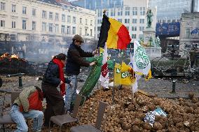 Farmers Protest Ahead Of EU Summit - Brussels