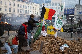 Farmers Protest Ahead Of EU Summit - Brussels