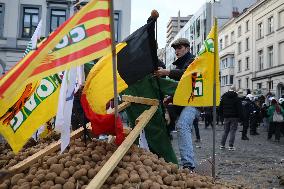 Farmers Protest Ahead Of EU Summit - Brussels