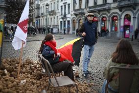 Farmers Protest Ahead Of EU Summit - Brussels