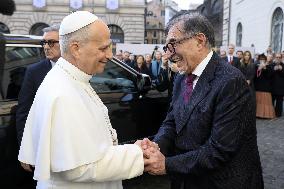 Pope Leo XIV Visits Italian Senate - Rome