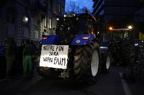 Farmers Protest Ahead Of EU Summit - Brussels