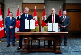 Signing Ceremony Between Doug Ford and Mark Carney - Ottawa