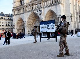 Security Measures At Notre Dame de Paris - Paris