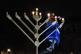 Security During The Jewish Holiday Hanukkah Lighting Ceremony In Paris
