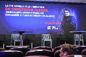 Press Conference Held for Christophe Gleizes - Paris