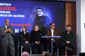 Press Conference Held for Christophe Gleizes - Paris