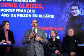 Press Conference Held for Christophe Gleizes - Paris