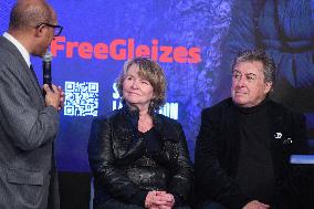 Press Conference Held for Christophe Gleizes - Paris