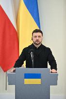Ukrainian President Volodymyr Zelensky visits Warsaw - Poland