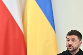 Ukrainian President Volodymyr Zelensky visits Warsaw - Poland