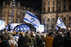 Pro-Israel Demonstration Held in Central Amsterdam