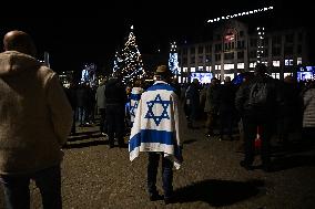 Pro-Israel Demonstration Held in Central Amsterdam