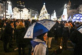 Pro-Israel Demonstration Held in Central Amsterdam
