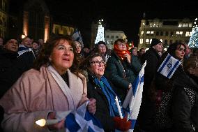 Pro-Israel Demonstration Held in Central Amsterdam
