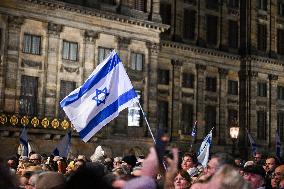 Pro-Israel Demonstration Held in Central Amsterdam