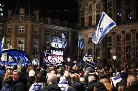 Pro-Israel Demonstration Held in Central Amsterdam