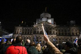 Pro-Israel Demonstration Held in Central Amsterdam