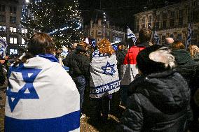 Pro-Israel Demonstration Held in Central Amsterdam
