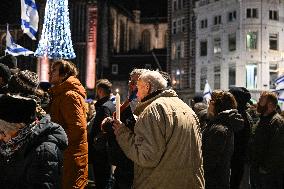 Pro-Israel Demonstration Held in Central Amsterdam