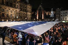 Pro-Israel Demonstration Held in Central Amsterdam