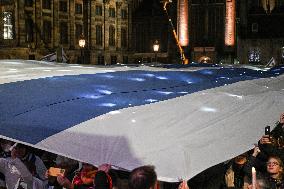 Pro-Israel Demonstration Held in Central Amsterdam