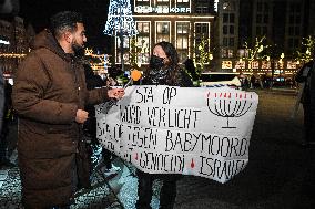 Pro-Israel Demonstration Held in Central Amsterdam