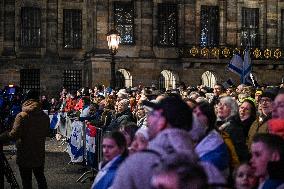 Pro-Israel Demonstration Held in Central Amsterdam
