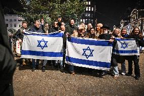 Pro-Israel Demonstration Held in Central Amsterdam