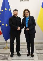 Ukrainian President Volodymyr Zelensky visits Warsaw  Poland