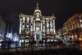 Christmas Atmosphere With Lights In Milan - Italy