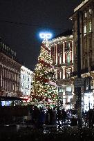 Christmas Atmosphere With Lights In Milan - Italy