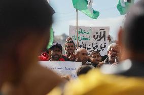 Vigil Organized By Displaced Palestinians - Jabalia