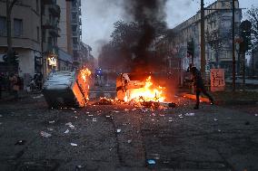 Clashes During The Protest Against The Askatasuna Eviction - Turin